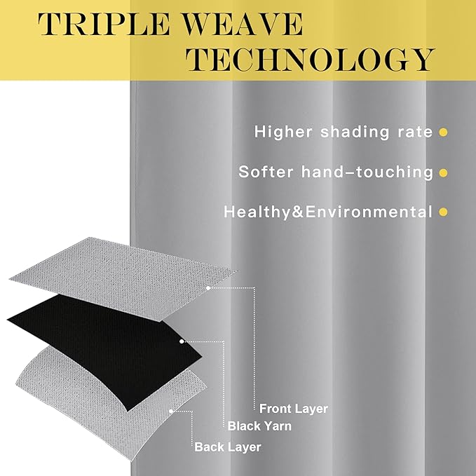 NICETOWN Blackout Curtains for Sliding Glass Door Room Divider Noise Reduce - Image 3
