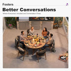 PURPLE LEAF 7 Pieces Round Outdoor Dining Set Patio Furniture Set Aluminum - Image 4