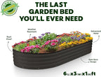 Plant & Plot Galvanized Raised Garden Beds Outdoor // 6×3×1 ft Planter Raised - Image 5