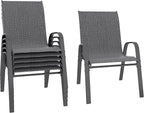 Betterhood Patio Chairs Set of 6, Stackable Outdoor Dining Chairs Set by Betterhood