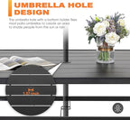 NUU GARDEN 7 Piece Outdoor Dining Set Rectangle Iron Patio Table - Image 8