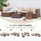 Amopatio Outdoor Patio Furniture Set 7 Pieces Patio Conversation Set Sectional - Image 5