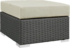 Modway EEI-1855-CHC-BEI Sojourn Wicker Rattan Outdoor Patio Coffee Table - Image 4