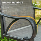 PHI VILLA 5 Piece Outdoor Bar Set, High Top Patio Table and Chairs - Image 6