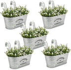 Briful 10'' Hanging Planter Outdoor 5PCS Metal Railing Planter by Briful