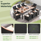 Tangkula 9 Pieces Rattan Outdoor Dining Set - Image 6