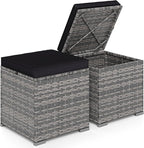 RELAX4LIFE Wicker Outdoor Storage Ottoman by RELAX4LIFE