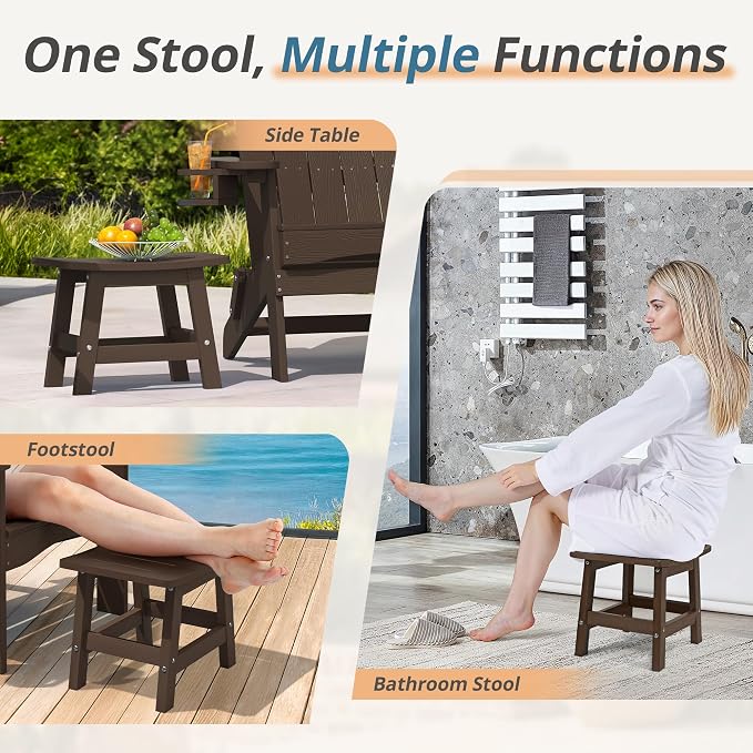 LUE BONA Outdoor Adirondack Ottomans, Footrest Footstool, Outdoor Foot Rest - Image 4