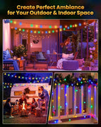 Brightown Solar String Lights Outdoor Waterproof, Solar Powered Globe Patio - Image 6