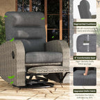 LayinSun Oversized Wicker Outdoor Swivel Glider Recliner - Image 4