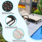 HOMREST Chaise Lounge Chairs Set of 6, PE Rattan Wicker Lounge Chair - Image 5