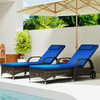 Outsunny Wicker Outdoor Chaise Lounge Chair Set of 3 - Image 8