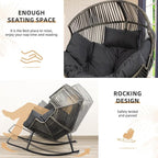 Vongrasig Wicker Rocking Egg Chair PE Rattan - Image 6