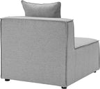 Modway Saybrook Outdoor Patio Upholstered Sectional Sofa Armless Chair in Gray - Image 5