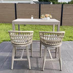 PURPLE LEAF Outdoor Rattan 24" Counter Height Bar Stools Chair Set of 2 - Image 3