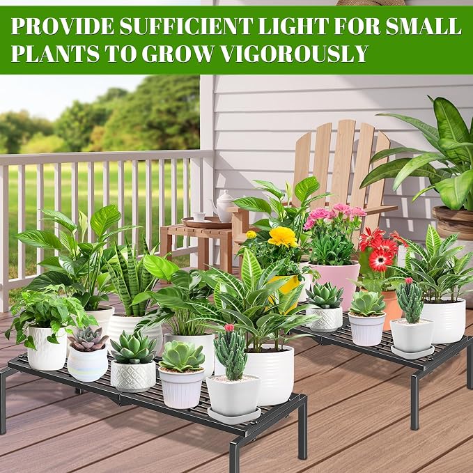 1 Tier Metal Plant Stand Indoor Outdoor, Potted Multiple Flower Pot Holder Rack - Image 4