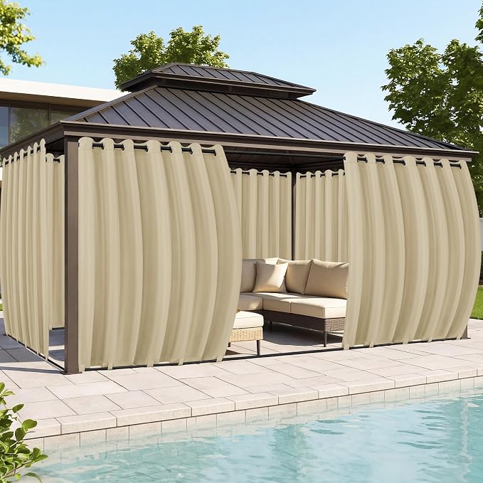 Gazebo Curtains Outdoor Waterproof 6 Panels by RichSets