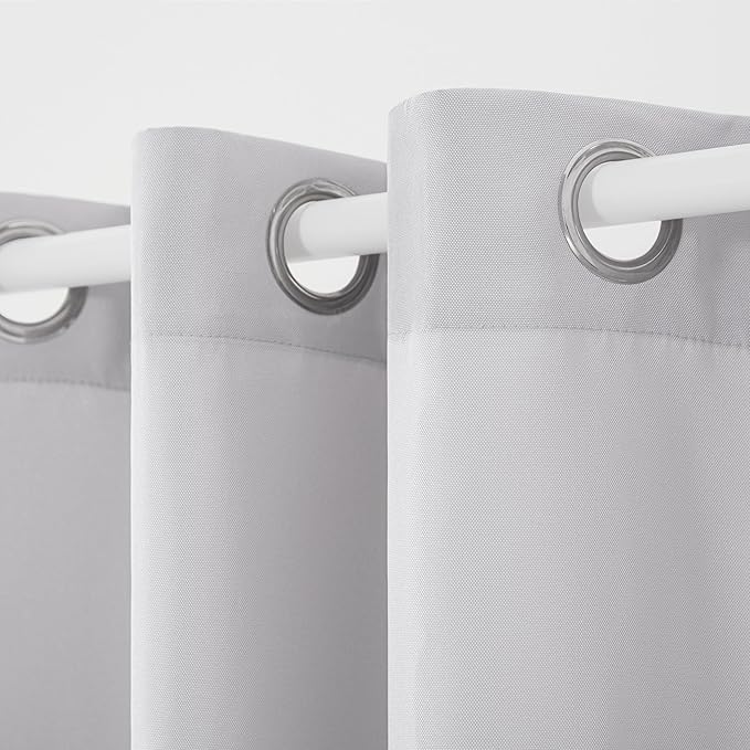 TOWN & COUNTRY BASICS Heavyweight Grommet Curtain, Cloud Grey | Light Filtering - Image 3