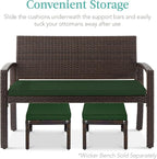 Best Choice Products Set of 2 Wicker Ottomans, Additional Seating, Side Table - Image 5