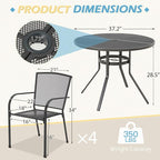 AECOJOY Metal Patio Table and Chairs Set - Image 3