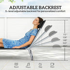 Outsunny 2 Piece Folding Chaise Lounge Chairs, Pool Sun Tanning Chairs - Image 3