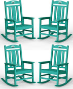 Ciokea Oversized Outdoor Rocking Chairs Set of 4, 380lbs Heavy-Duty Large Patio by CIOKEA