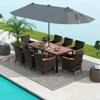 Tangkula 11 Piece Rattan Outdoor Dining Set - Image 9