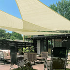 LOVE STORY Custom Size 8'x10'x12.8' Butter Cream Sun Shade Sail Right Triangle by LOVESTORY