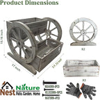 NestNature Wooden Wagon Planter Box, Raised Garden Bed, Decorative Garden - Image 4