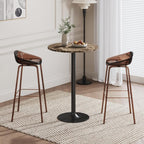 Flamaker Round Bistro Pub Table Modern Style Metal Base MDF Top Cocktail Bar - Image 8