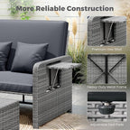 HAPPYGRILL Patio Rattan Wicker Daybed - Image 8