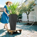 Outsunny Set of 3 Tall Planters, MgO Indoor Outdoor Planters - Image 4