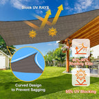 SUNLAX Sun Shade Sail 14' x 17' Brown Rectangle Canopy Sail Shade Cover UV - Image 4
