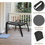 Outdoor Footstools All Weather Ottomans Solid Steel Frame Footrest Seat Side - Image 5