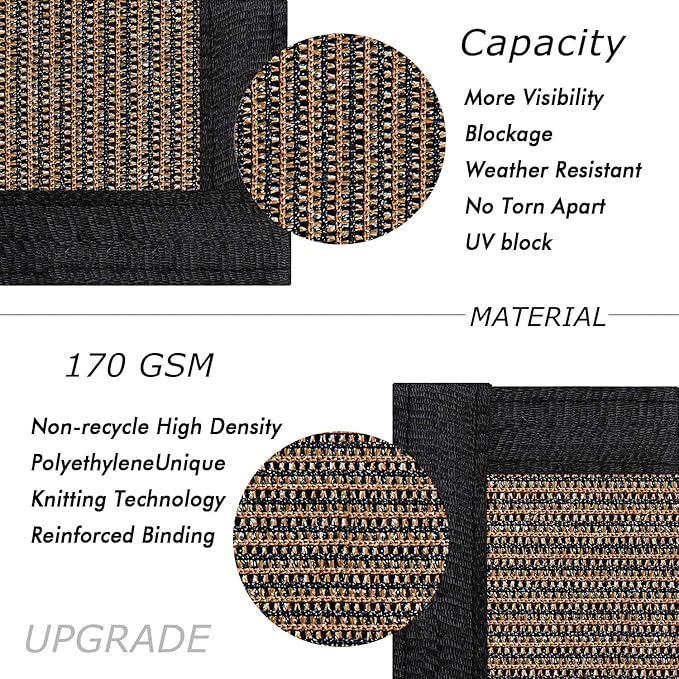 UPGRADE Privacy Fence Screen 6'x57' Brown Outdoor 90% Visibility Blockage 170 - Image 2