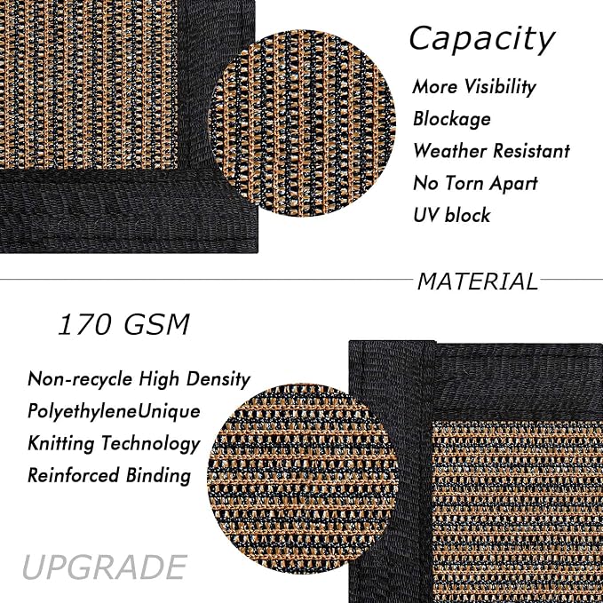 UPGRADE Privacy Fence Screen 4'x75' Brown Outdoor 90% Visibility Blockage 170 - Image 2