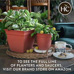 The HC Companies Eclipse Square Plastic Planter w/Attached Saucer - Image 8