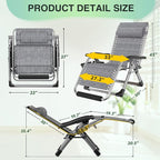 Suteck Oversized Zero Gravity Chair, 33In XXL Outdoor Recliner Chair - Image 2