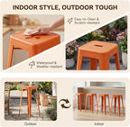 Shahoo 30 Inches Metal Bar Stools Counter Height Stackable Backless Stools - Image 5