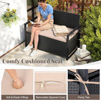 RELAX4LIFE Wicker Outdoor Bench - Image 5