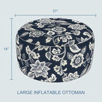 LVTXIII Indoor/Outdoor Extra Large Inflatable Ottoman Pouf D31 x H14 Inch - Image 3