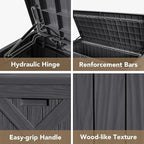 Devoko 120 Gallon Deck Box Resin Outdoor Storage Box Waterproof - Image 7