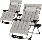 UDPATIO Oversized Zero Gravity Chair Set of 2, 33In XXL Patio Reclining Chair by UDPATIO