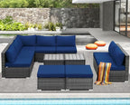 NICESOUL 11 Piece High-End Outdoor Furniture Set, 29.3'' High Back XL Big Size - Image 2