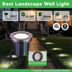 Landscape Well Lights Kit, 4 Pack LED Low Voltage Ground Lights and 100W - Image 2