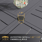 VICLLAX Round Patio Table with Adjustable Umbrella Hole - Image 4