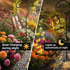 Fohil Solar Watering Can with Lights, Retro Metal Solar Garden Lights Outdoor - Image 4