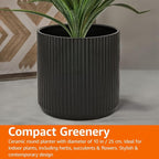 Amazon Basics Fluted Ceramic Round Planter - Image 7
