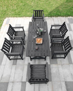 7 Pieces HDPE Outdoor Dining Set, Patio Dining Set - Image 2