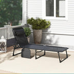 Outsunny Chaise Lounge Chair Outdoor, 5-Position Adjustable Sun Tanning Chair - Image 9